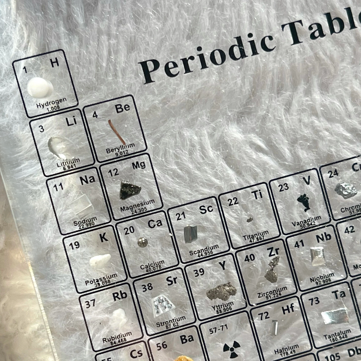 Verlichte Periodieke Tabel Met 83 Echte Elementen Weergave
