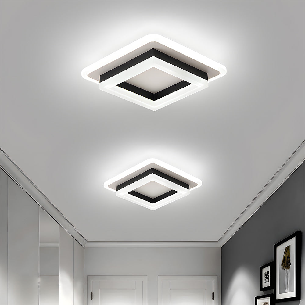 Vierkante LED Plafondlamp Voor Gang En Slaapkamer Modern Zwart Wit licht