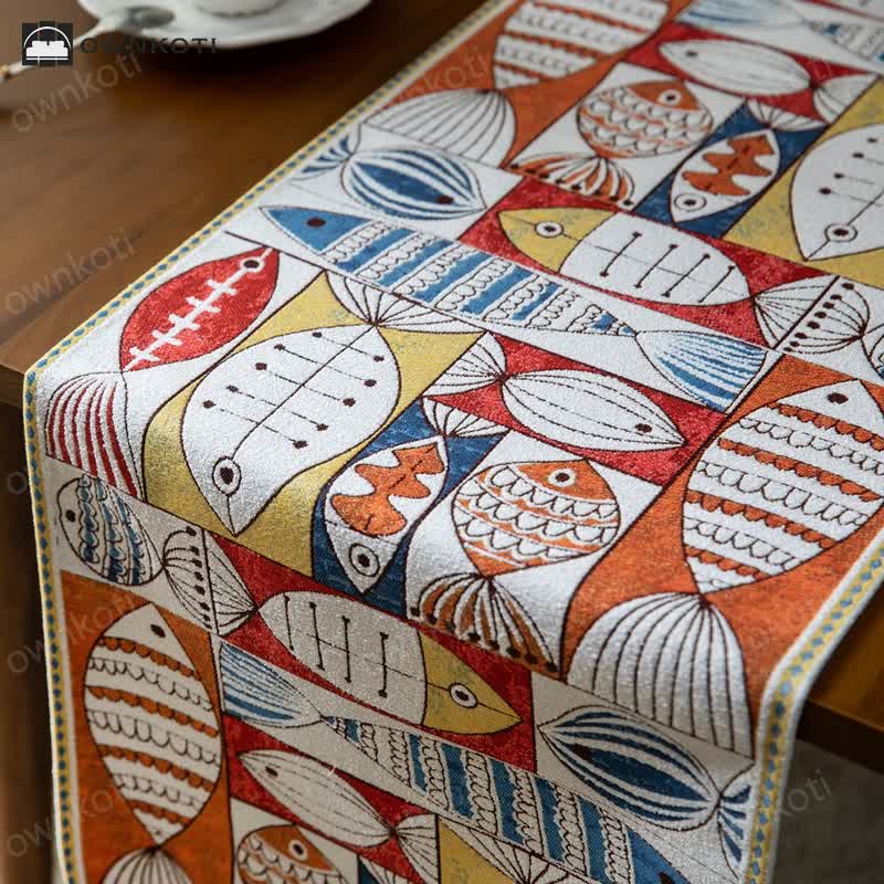 Chique Chenille Tafelloper Met Kwasten Voor Tafeldecoratie