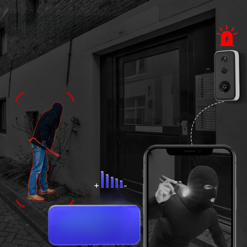Draadloze Deurbel met 3MP Camera voor Buiten Veiligheid