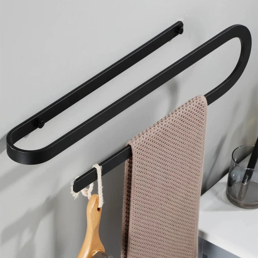 Wandgemonteerd Handdoekrek Met Dubbele Stangen En Haken Goud Type B