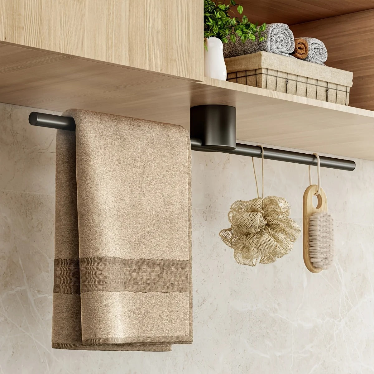 Wandgemonteerde Handdoekhouder 50 Cm Ruimte Aluminium Badkamer Keuken
