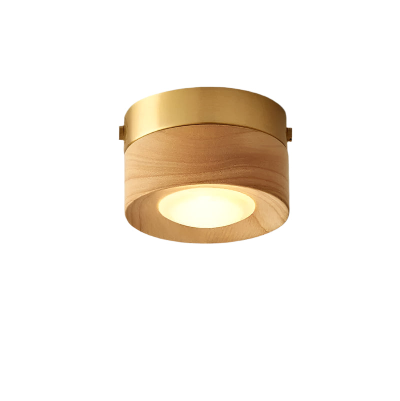 Wandlamp van Walnoot Hout Minimalistische Muurlamp voor Binnen Log Opbouw LED Warm Wit D100mm