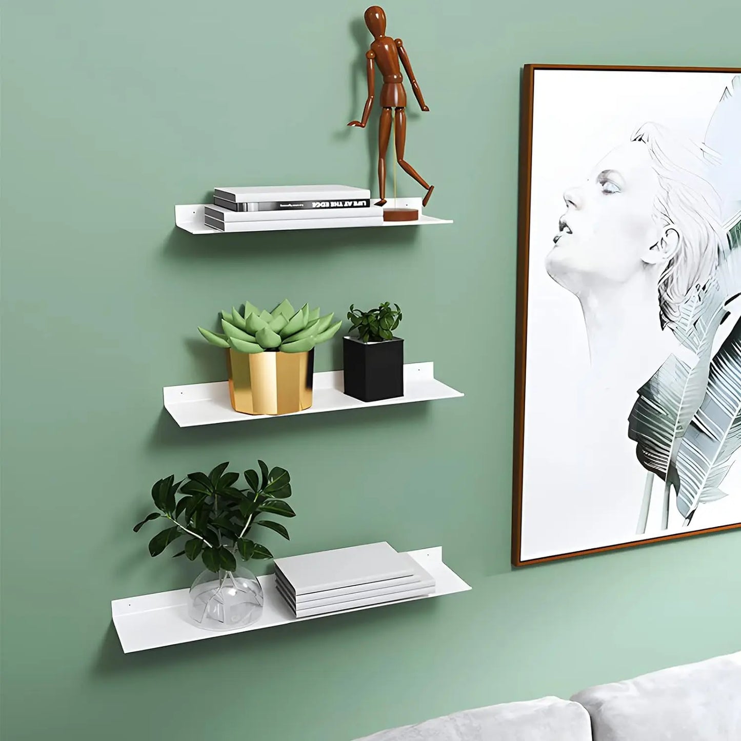 Wandplank Zonder Boren Voor Badkamer En Keuken Wit Hout Metaal