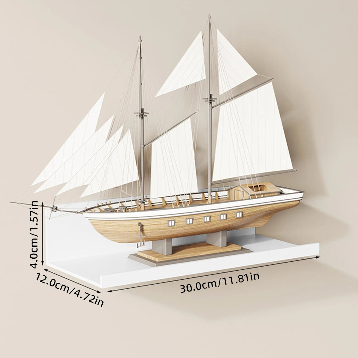 Wandplank Zonder Boren Voor Badkamer En Keuken Wit Hout Metaal 30cm Wit