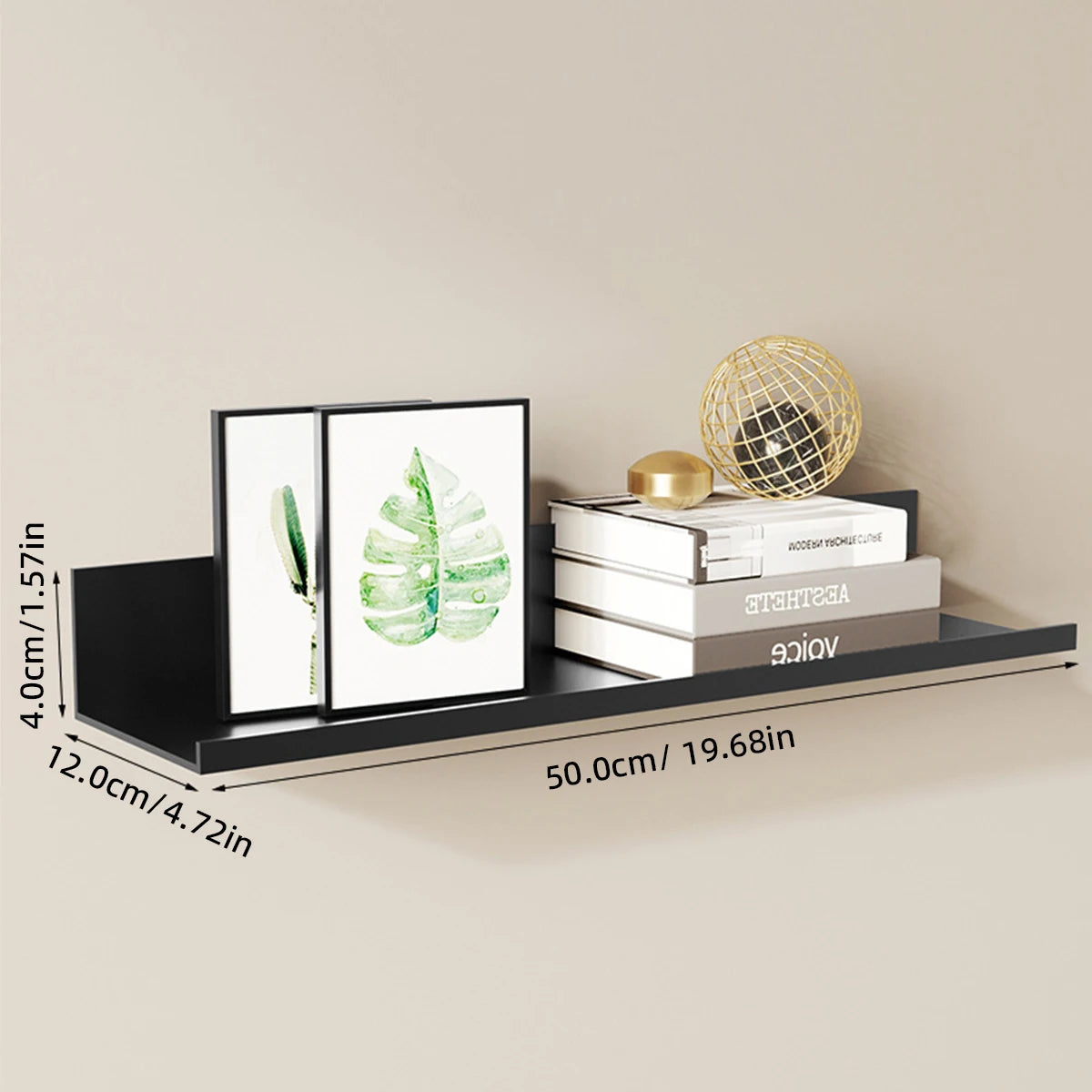 Wandplank Zonder Boren Voor Badkamer En Keuken Wit Hout Metaal 50cm Zwart