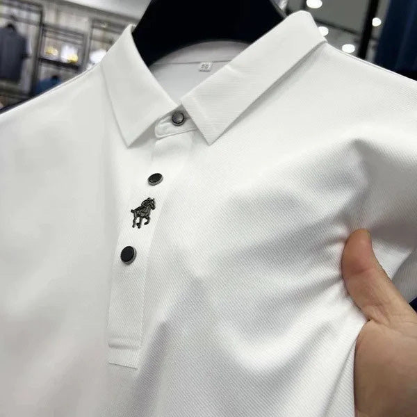 Heren Poloshirt Rimpelvrij Katoen Muscle Fit Wit