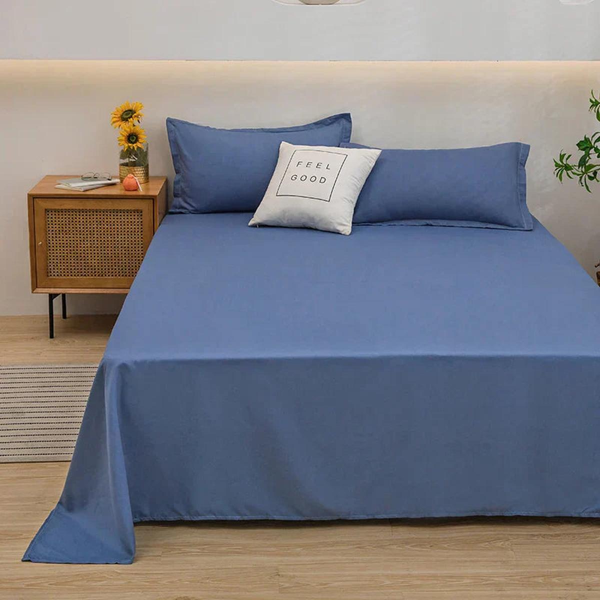 Zacht Linnen Dekbedovertrek Ademend en Koel Comfort Blauw