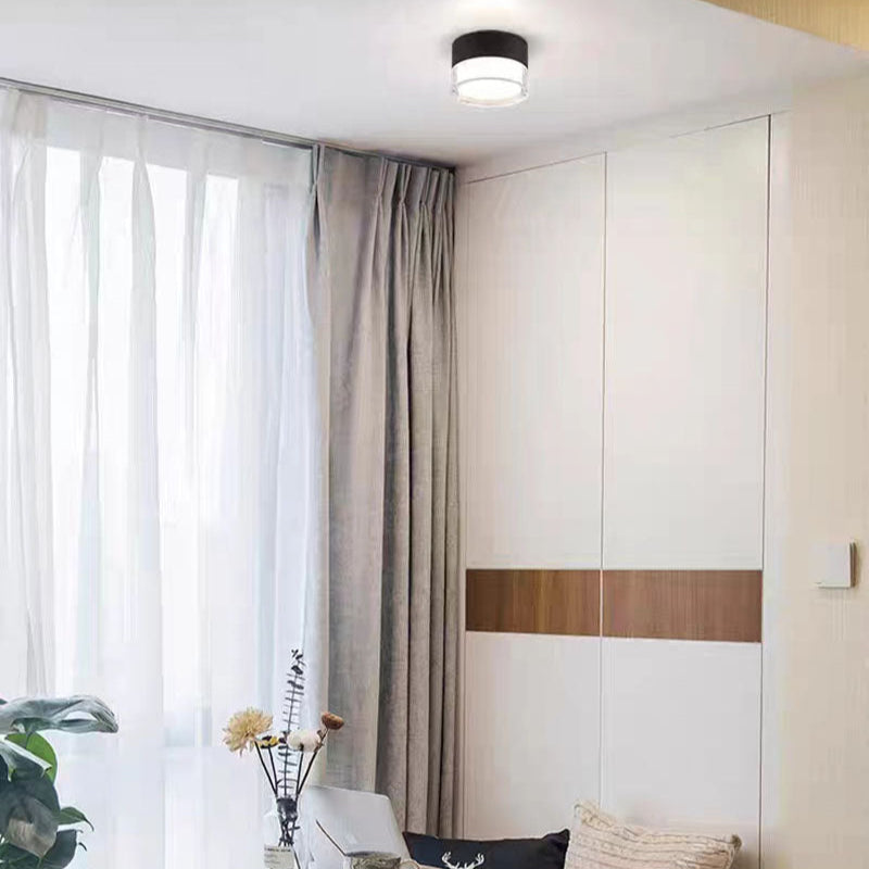 Zwarte LED Plafondlamp Scandinavisch Ontwerp voor Slaapkamer