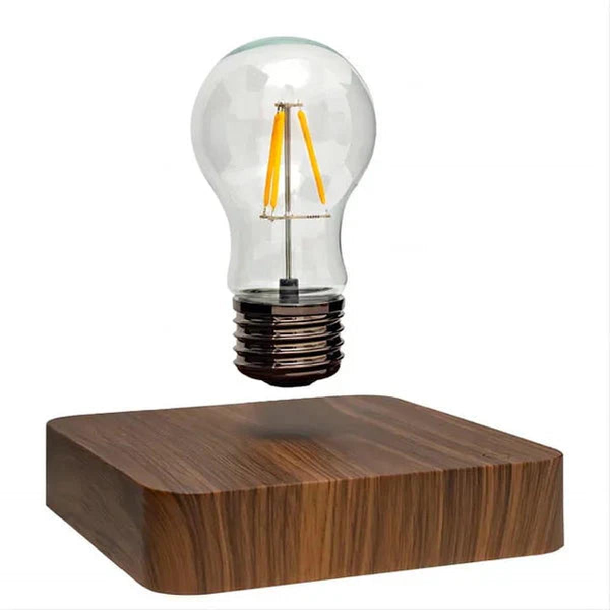 Zwevende LED Lamp Met Walnotenhout Voet Voor Verlichting