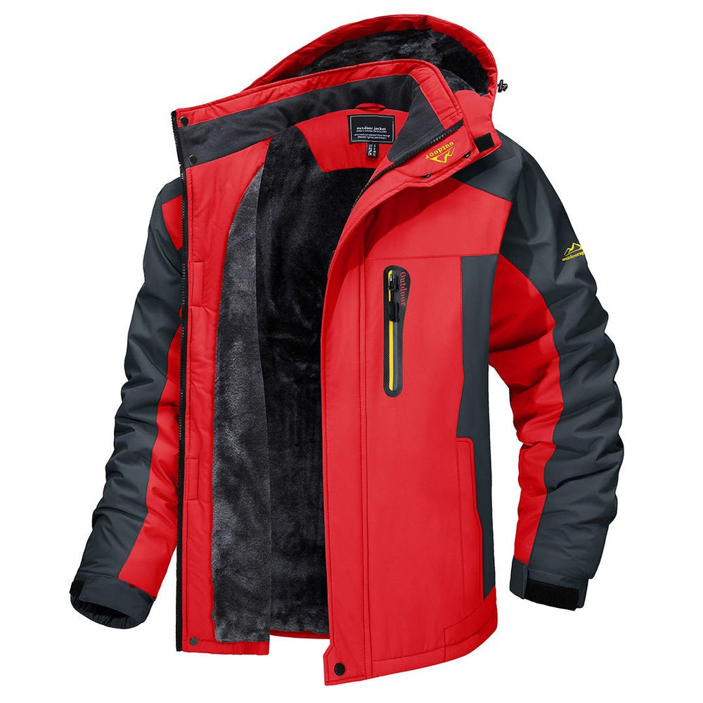 Wind- En Waterdichte Outdoorjas Voor Heren Wandelen Fietsen - Winterjas Heren Rood