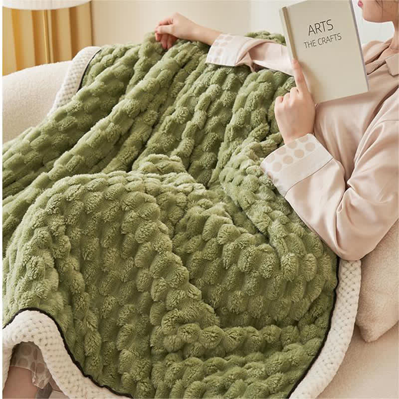 Dikke Koraalfleece Omkeerbare Dekentje Blankets SEREIN