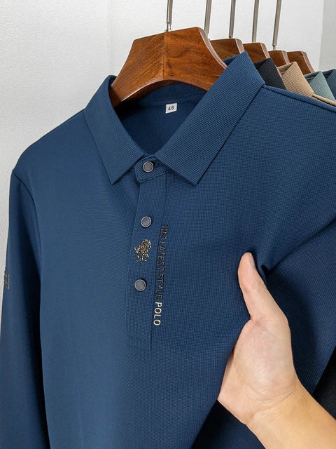 Witte Polo Heren Lichtgewicht Katoen Rimpelvrij Poloshirt voor Casual en Formele Gelegenheden Donkerblauw