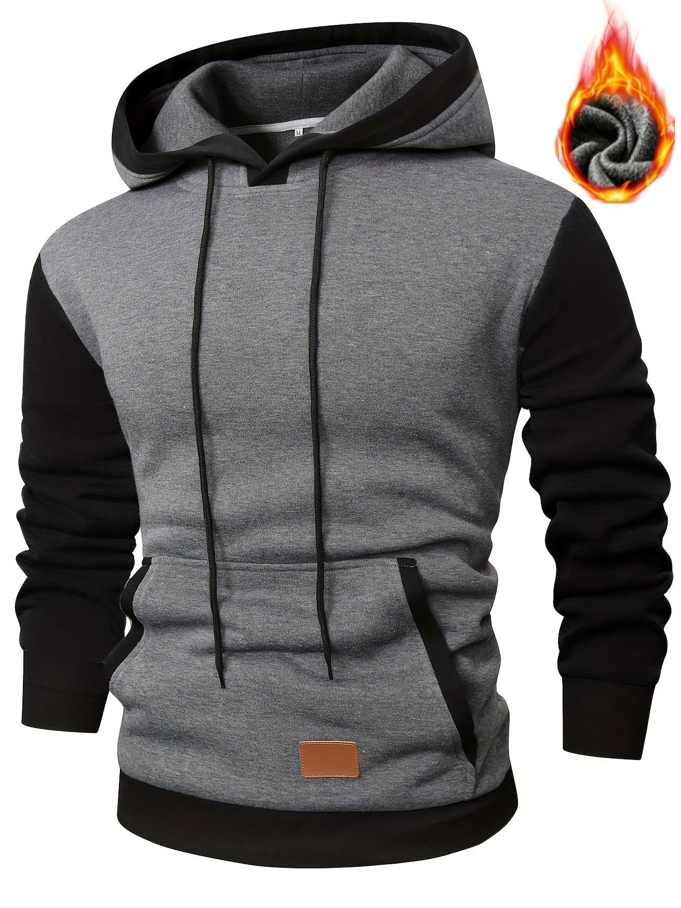 Heren Hoodie Kleurenblokken Ademende Stretchstof Pasvorm