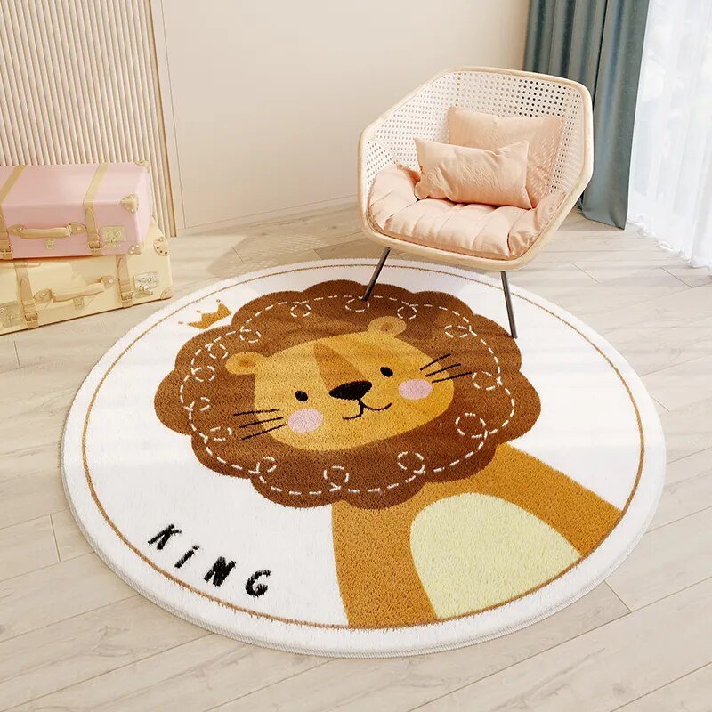 Rond Vloerkleed voor Kinderen – Zacht en Duurzaam Speelmat voor Slaapkamer, Machinewasbaar, 60-120 cm Vloerkleden SEREIN