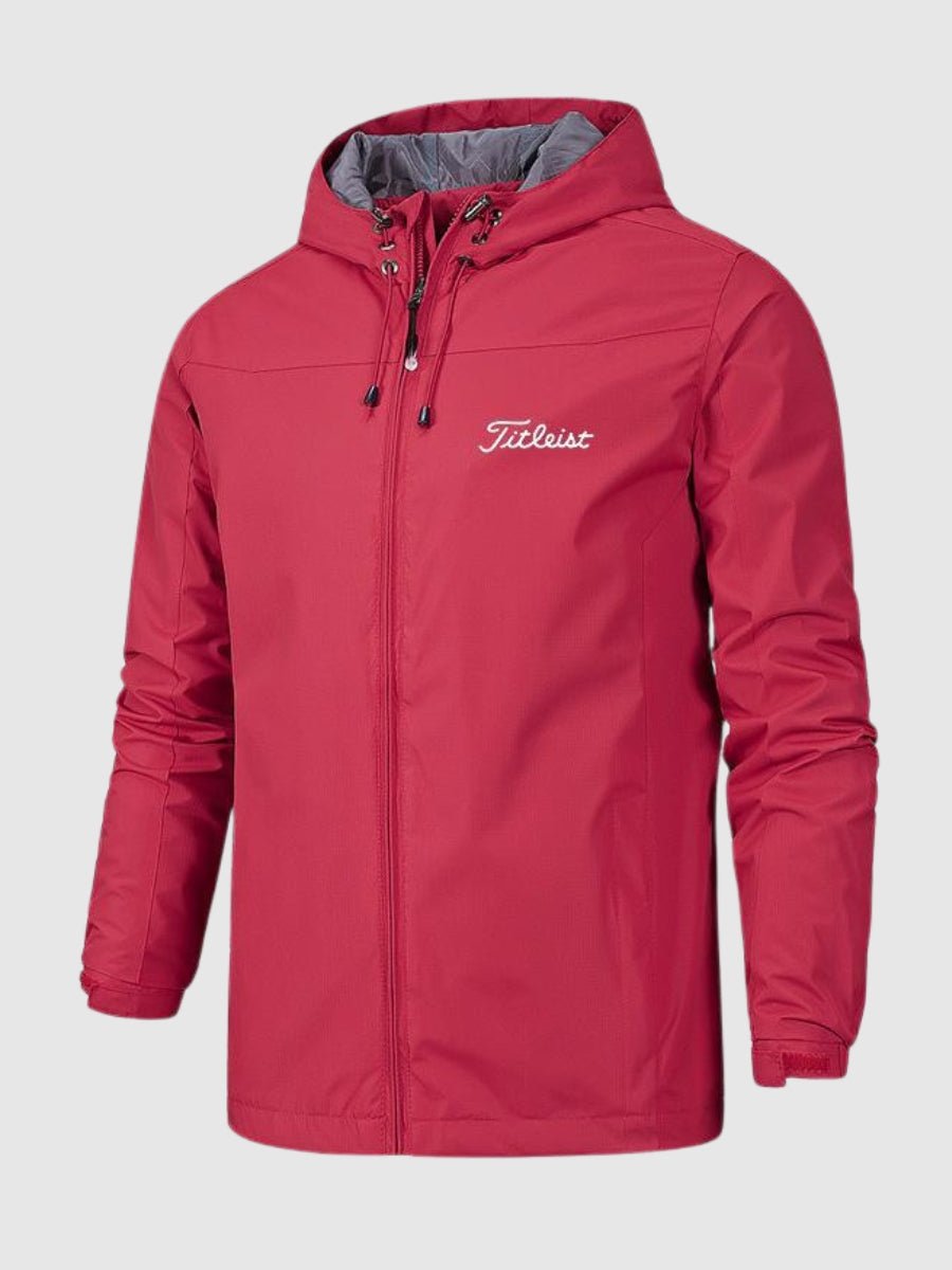 Unisex Regenjas – Zwarte Waterdichte Jas met Modern en Strak Ontwerp Rood