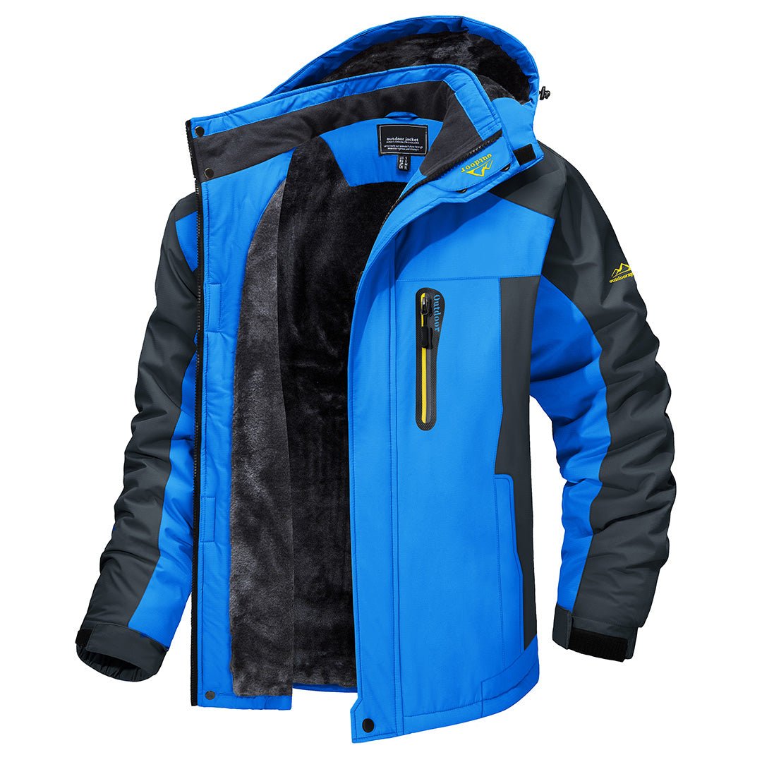 Wind- En Waterdichte Outdoorjas Voor Heren Wandelen Fietsen - Winterjas Heren Blauw