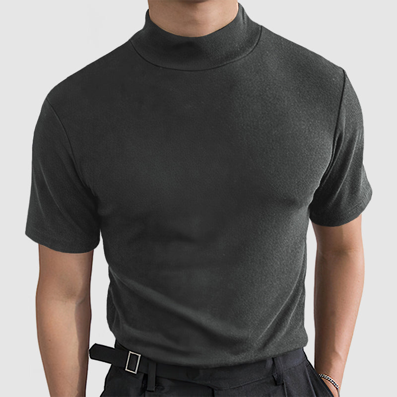 Corvani | Luxueus stretch katoenen T-shirt met col voor heren