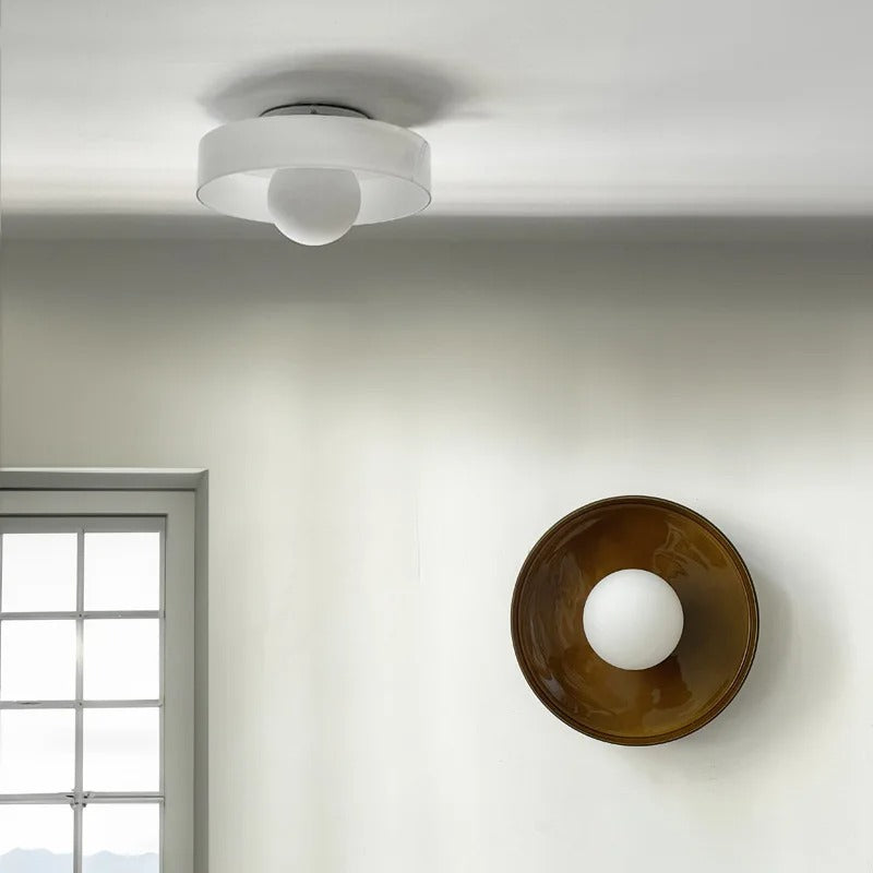 Italiaanse Retro Plafondlamp Glas IJzer Voor Vintage Sfeer