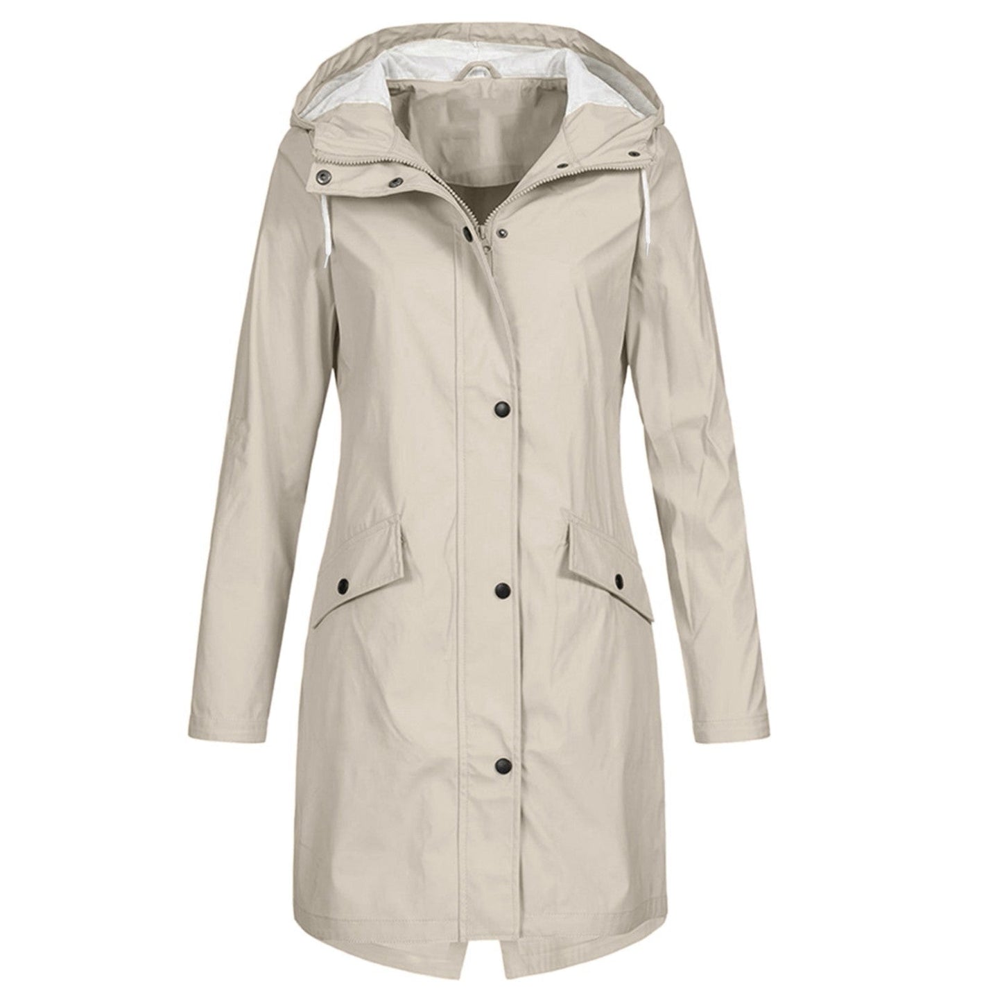 Dames Stijlvolle Regenjas - Winddicht en Beschermend voor Werk Beige
