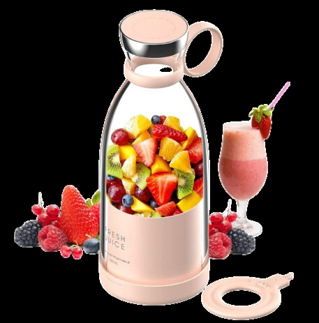 Compacte Draagbare Smoothie Mixer Fruitcontainer En Drinkdop Roze