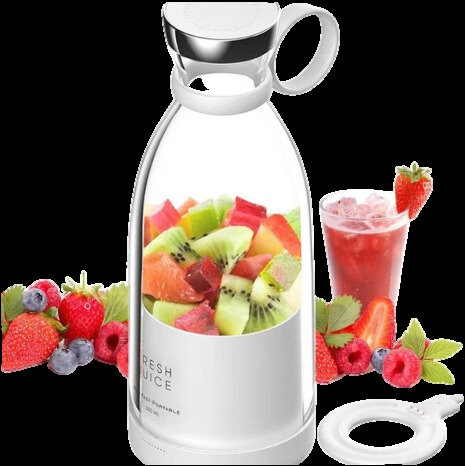 Compacte Draagbare Smoothie Mixer Fruitcontainer En Drinkdop Wit