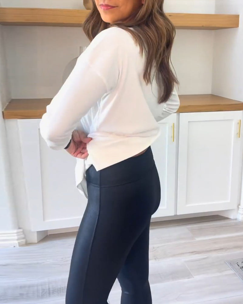Dames Trui Sweatshirt Effen met Lange Mouwen