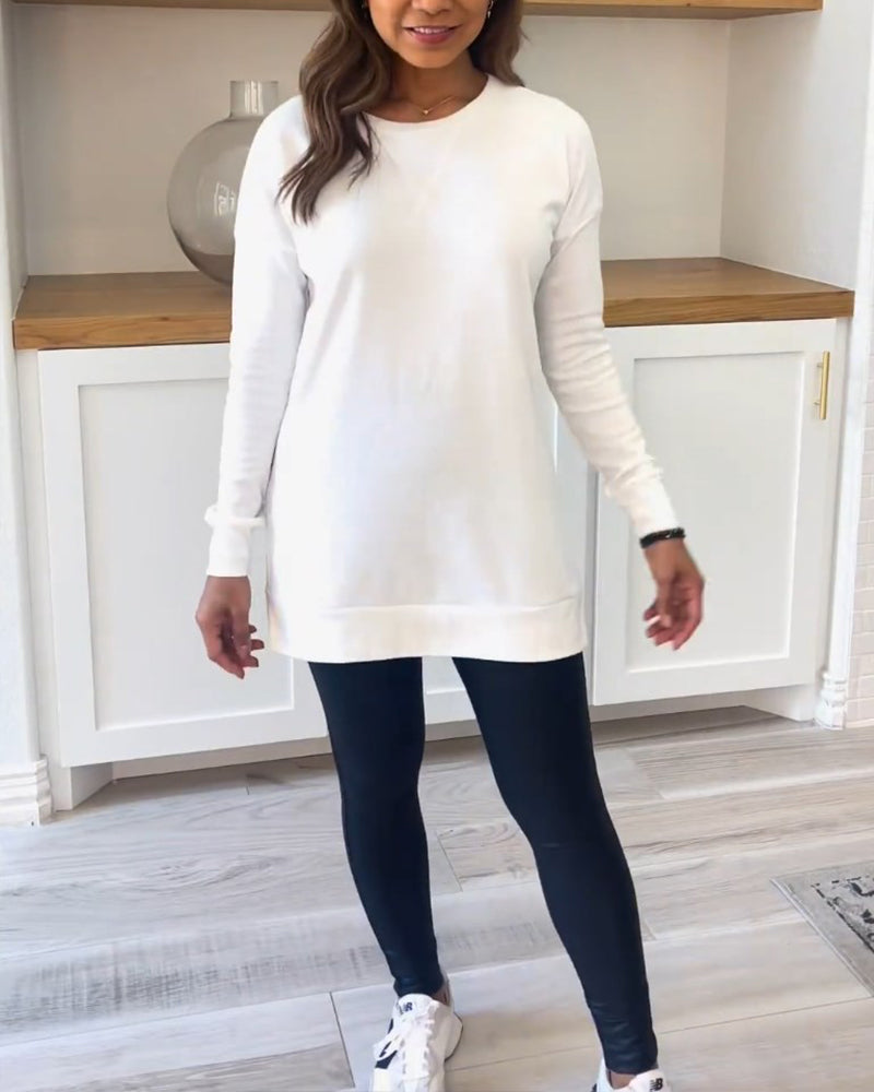 Dames Trui Sweatshirt Effen met Lange Mouwen
