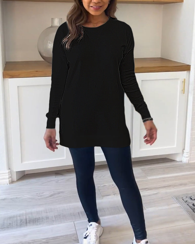 Dames Trui Sweatshirt Effen met Lange Mouwen
