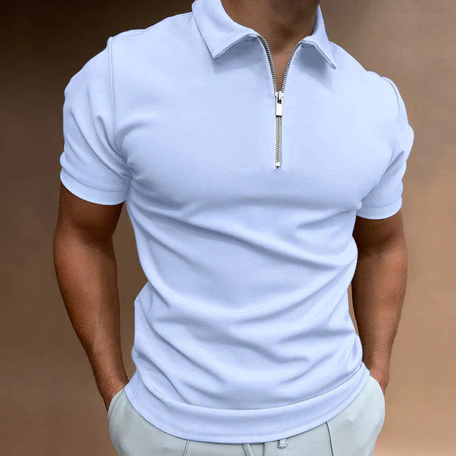 Asana Polo - Casual herenpolo met rits