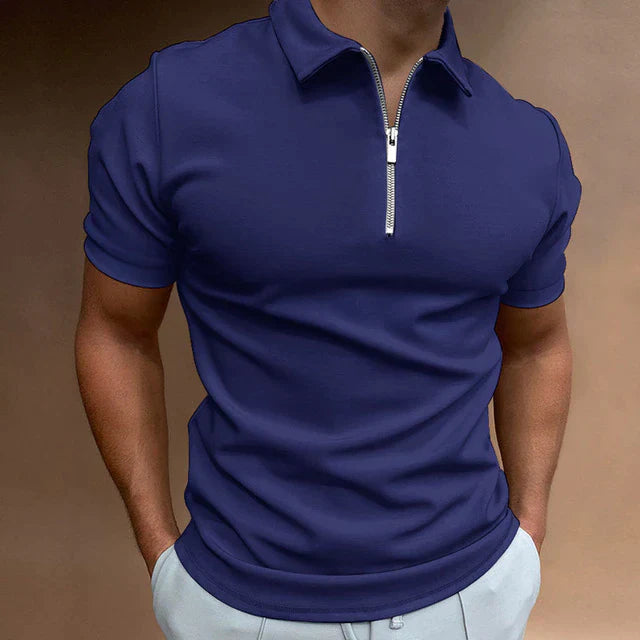 Asana Polo - Casual herenpolo met rits