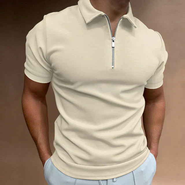 Asana Polo - Casual herenpolo met rits
