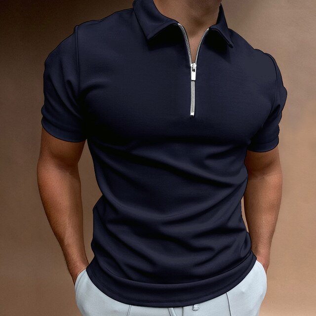 Asana Polo - Casual herenpolo met rits