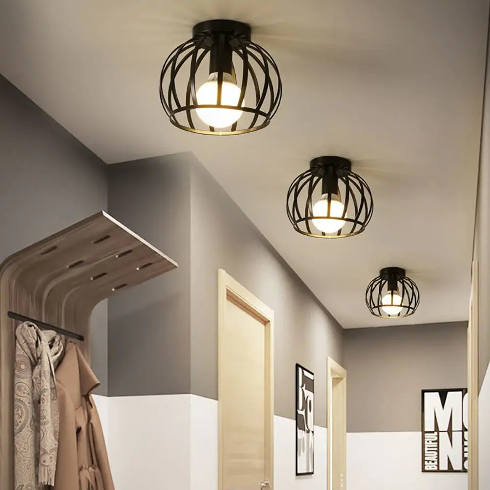 Industriële Plafondlamp Zwart – Open Afwerking voor Stijlvolle Ruimtes