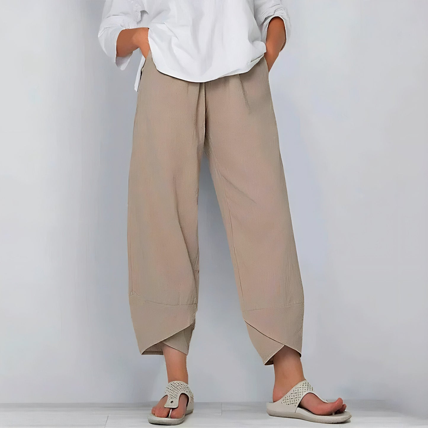 Elevate Linnen Broek Khaki