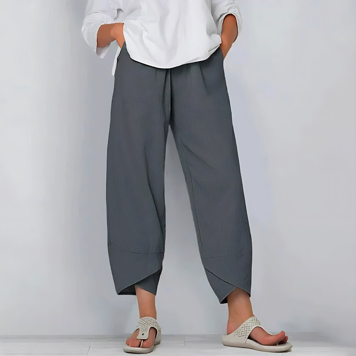 Elevate Linnen Broek Grijs