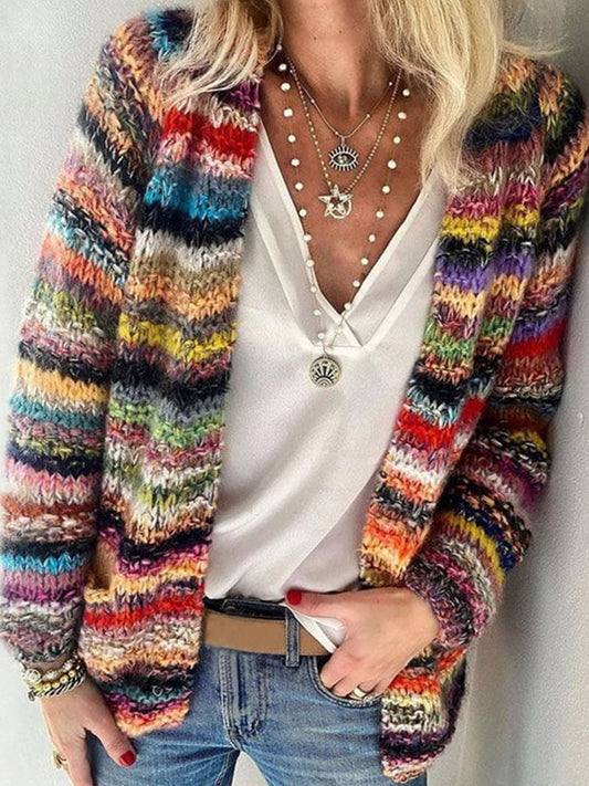 Dames Vest Gebreid Kleurrijk Gemengde kleur
