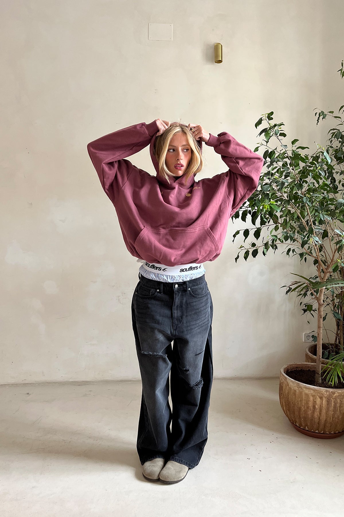 Dames Hoodie Symbool van Zelfliefde Ontspannen Pasvorm Roze