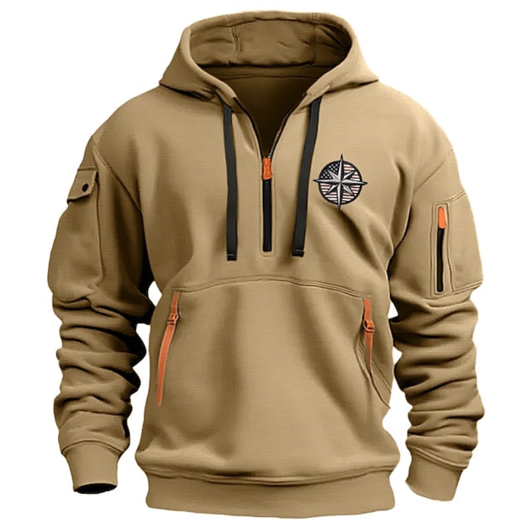 Hoodie met Capuchon voor Heren Stijl en Comfort - Trui Khaki