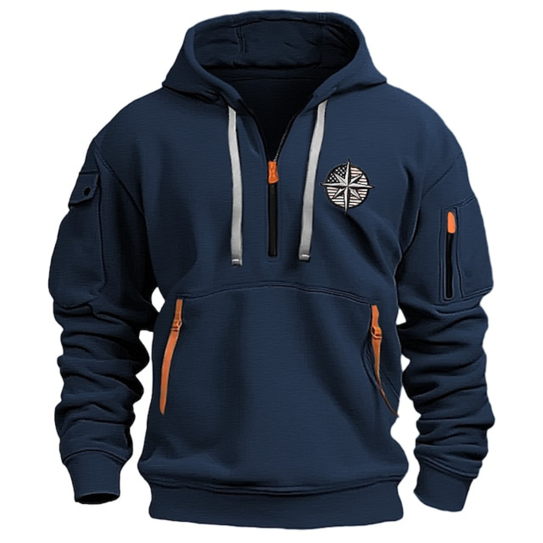 Hoodie met Capuchon voor Heren Stijl en Comfort - Trui Marineblauw