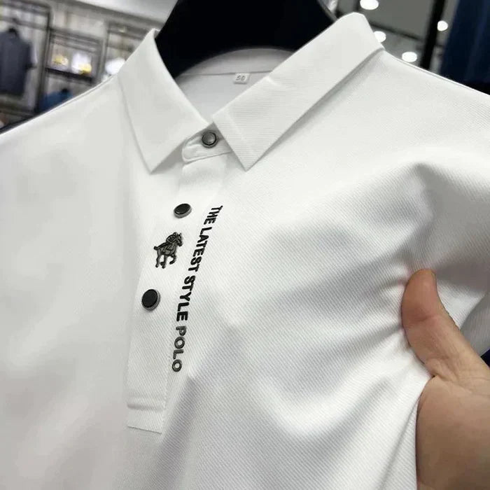 Heren Poloshirt Spierfit Katoen Wit