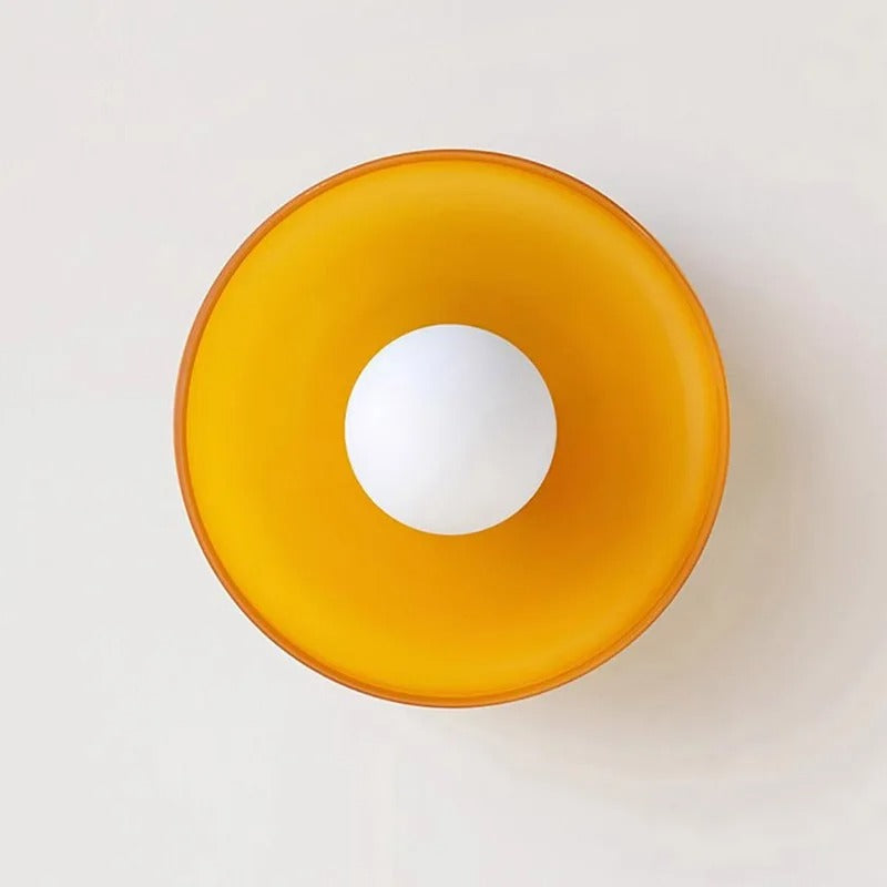 Italiaanse Retro Plafondlamp Glas IJzer Voor Vintage Sfeer ORANJE