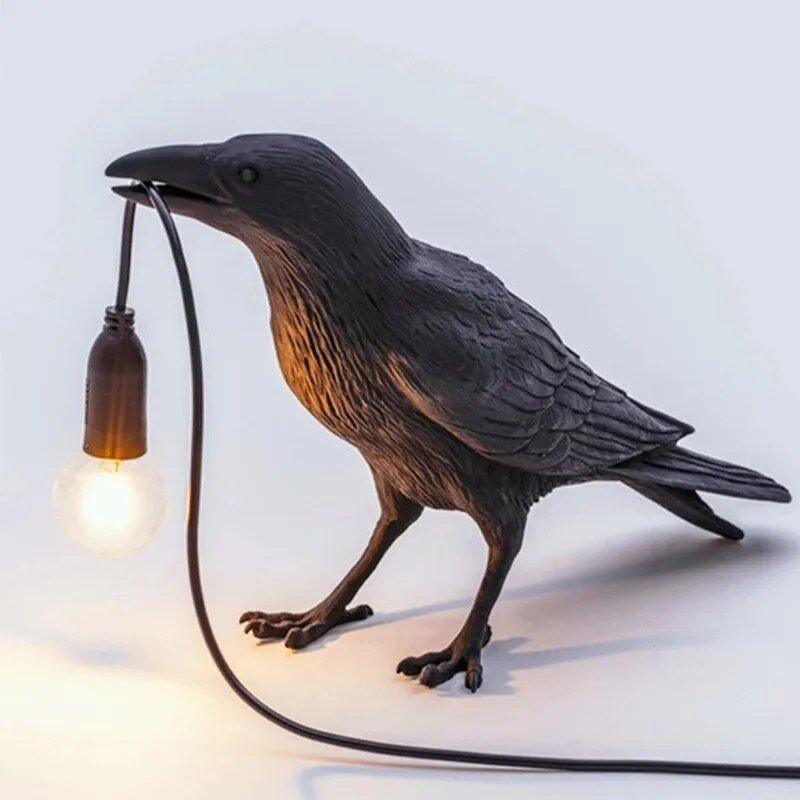 Crow Bird Lamp Zwart -