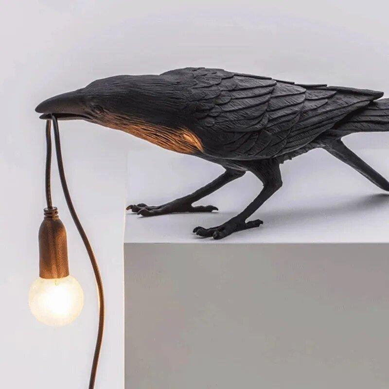 Crow Bird Lamp In het zwart zijn
