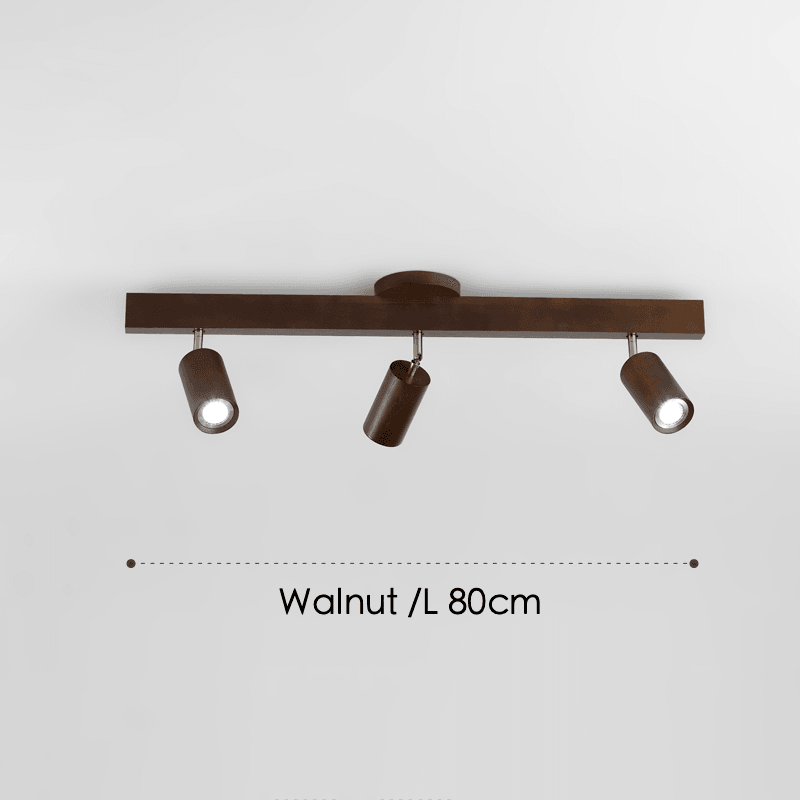 Minimalistische Houten Straler Massief Hout Verstelbare Plafondlamp Noten 3