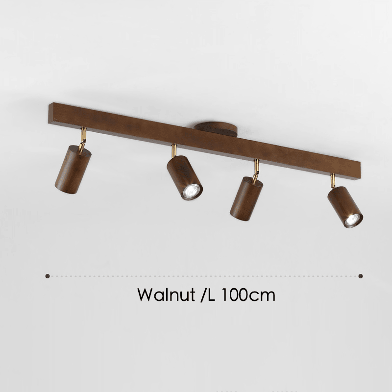 Minimalistische Houten Straler Massief Hout Verstelbare Plafondlamp Noten 4