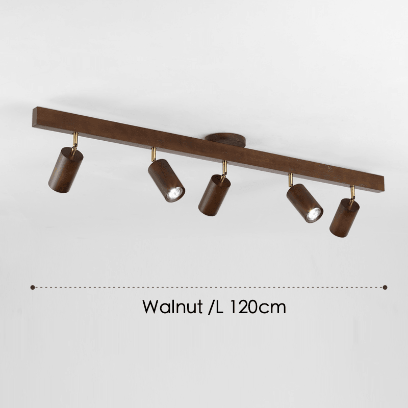 Minimalistische Houten Straler Massief Hout Verstelbare Plafondlamp Noten 5