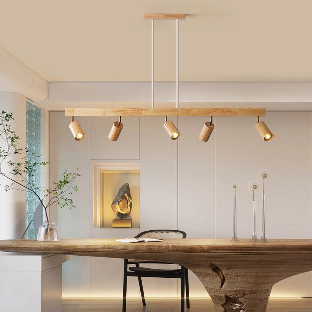 Minimalistische Houten Straler Massief Hout Verstelbare Plafondlamp