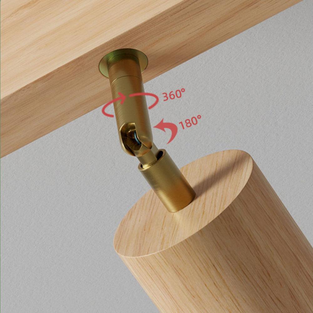 Minimalistische Houten Straler Massief Hout Verstelbare Plafondlamp