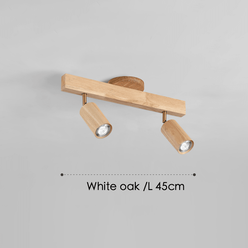 Minimalistische Houten Straler Massief Hout Verstelbare Plafondlamp Wit eik 2